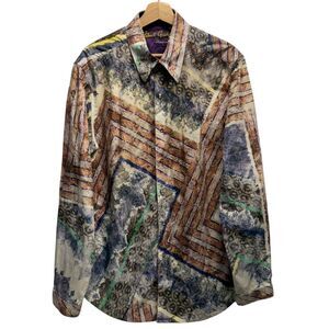 Robert Graham Limited Men's XL Classic Woven the Wutam Geometric Flip Cuff Shirt